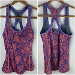 NIKE Pink and Purple Print Athletic Tank Top